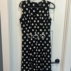 Linea‎ Domani limited collection polka dot dress with metal flower accent